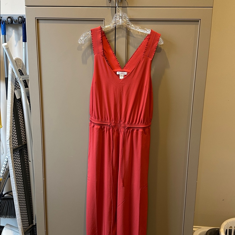 Athleta V-Neck burnt orange jumpsuit
